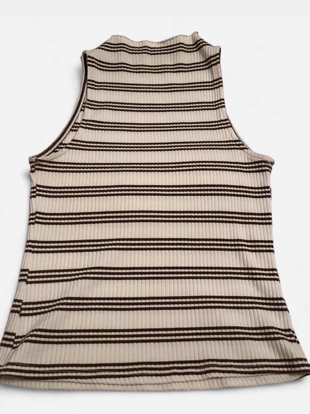 Maeve Cream Tank with Brown Stripes